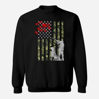 Duck Hunting With Dog Gift American Camouflage Usa Camo Flag Sweatshirt | Crazezy