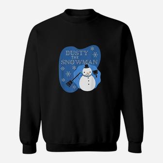 Dusty The Snowman Cleaning Lady Gift Housekeeping Humor Sweatshirt - Thegiftio UK