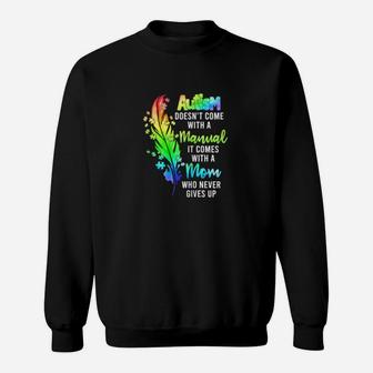 Dy Autism Mom Puzzle Feather Autism Mom Sayings Sweatshirt - Monsterry DE