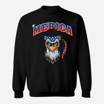 Eagle Mullet 4Th Of July Merica American Flag Sweatshirt - Monsterry