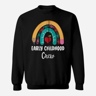 Early Childhood Crew, Funny Boho Rainbow For Teachers Zip Hoodie Sweatshirt | Crazezy DE