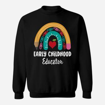 Early Childhood Educator, Funny Boho Rainbow For Teachers Sweatshirt | Crazezy DE