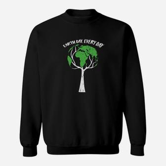 Earth Day Every Day Global Plant A Tree Distressed Sweatshirt - Monsterry