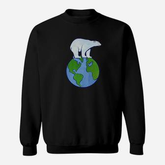 Earth Day Polar Bear Earthy Art Polar Bear Lovers Sweatshirt - Thegiftio UK