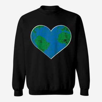Earth Heart Shirt Earth Day Gift Raglan Baseball Tee Sweatshirt | Crazezy UK