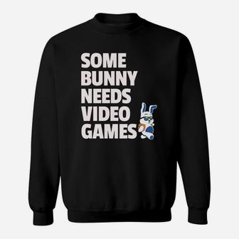 Easter Some Bunny Needs Video Games Boys Girls Kids Sweatshirt - Seseable