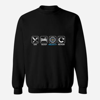 Eat Sleep Archery Repeat Bow And Cool Archer Sweatshirt - Thegiftio UK