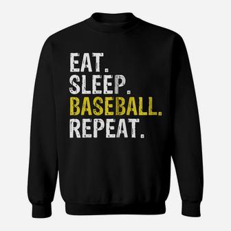Eat Sleep Baseball Repeat Gift Zip Hoodie Sweatshirt | Crazezy