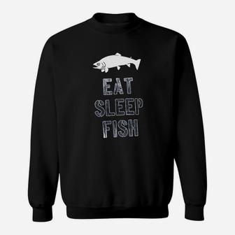 Eat Sleep Fish Funny Fishing Lover Gift For Dad Sweatshirt | Crazezy UK