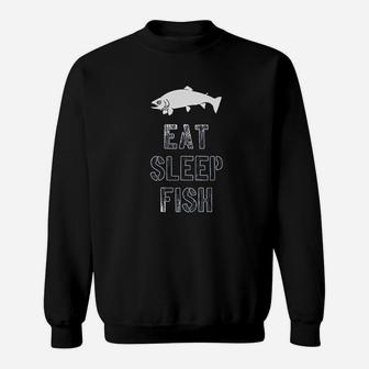Eat Sleep Fish Funny Fishing Sweatshirt | Crazezy