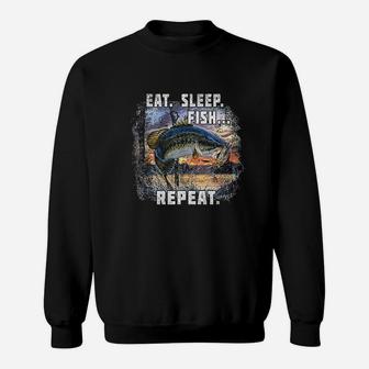 Eat Sleep Fish Repeat Sweatshirt | Crazezy CA