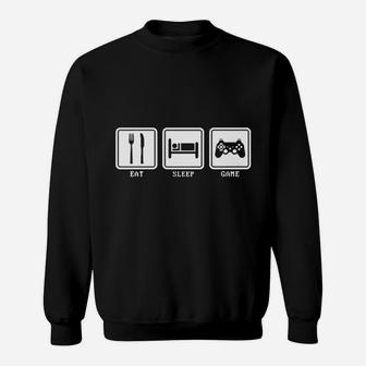 Eat Sleep Game Video Games Controller Sweatshirt | Crazezy AU