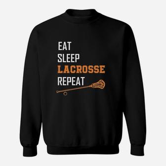 Eat Sleep Lacrosse Repeat Lax Lacrosse Girls Boys Team Sweatshirt | Crazezy CA