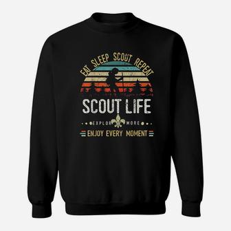 Eat Sleep Scout Repeat Vintage Scouting Life Sweatshirt | Crazezy