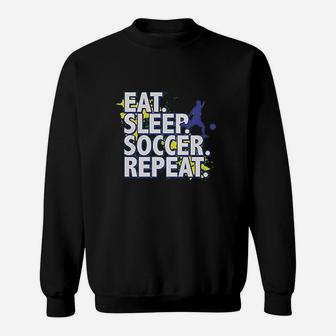 Eat Sleep Soccer Repeat Sweatshirt | Crazezy
