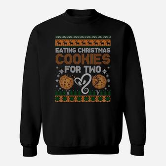 Eating Christmas Cookies For Two Holiday Pregnancy Ugly Xmas Sweatshirt Sweatshirt | Crazezy DE