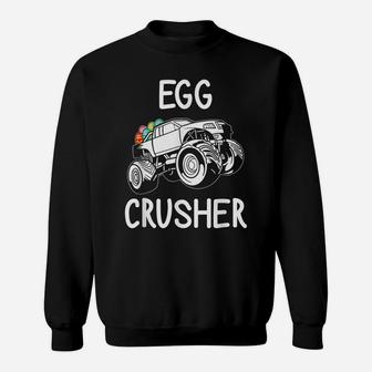 Egg Crusher Monster Truck Boys Kids Funny Easter Day Sweatshirt | Crazezy DE