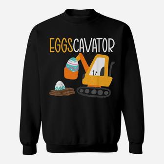 Eggscavator Easter Egg Hunting Excavator Construction Sweatshirt | Crazezy UK