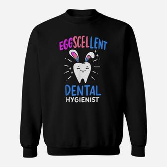 Eggscellent Dental Hygienist Easter Bunny Hunting Dentist Sweatshirt | Crazezy