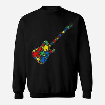 Electric Guitar Autism Puzzle Women Men - Autism Awareness Sweatshirt | Crazezy