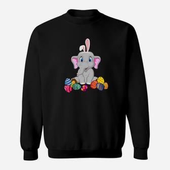 Elephant Bunny Ear With Egg Easter Easter Day Sweatshirt - Thegiftio UK