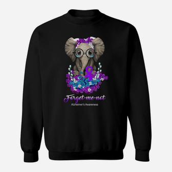 Elephant Forget Me Not Alzheimer's Awareness Flower Sweatshirt | Crazezy UK