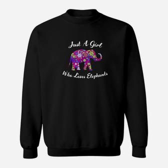 Elephant Lover Just A Girl Who Loves Elephants Gift Sweatshirt - Thegiftio UK