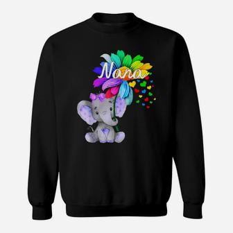 Elephant Nana Flower Cute Mother's Day T Shirt Sweatshirt | Crazezy UK