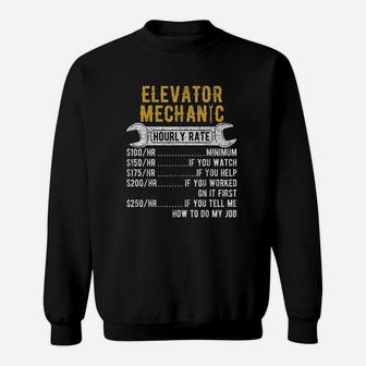 Elevator Mechanic Maintenance Rate Technician Sweatshirt - Thegiftio