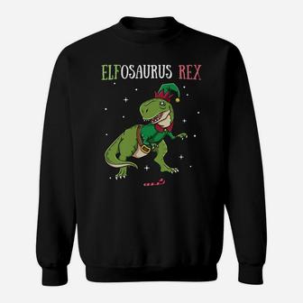 Elfosaurus T-Rex Elf Dinosaur Elves Christmas Dino Gift Sweatshirt Sweatshirt | Crazezy AU