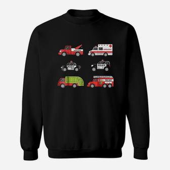 Emergency Vehicles Fire Truck Police Car Ambulance Sweatshirt | Crazezy AU