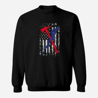 Emt Firefighter Firefighter Ems Usa Flag Gift Sweatshirt | Crazezy