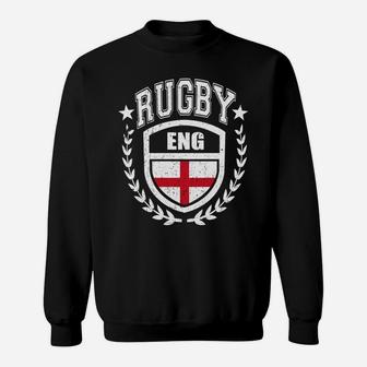England Rugby Gear English Flag Vintage Sport Sweatshirt | Crazezy