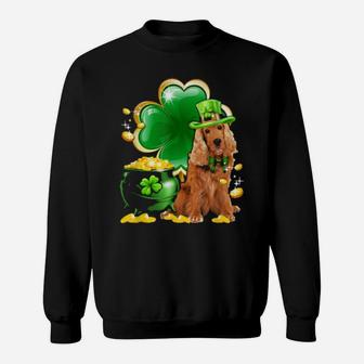English Cocker Spaniel Shamrock Irish Saint St Patrick Day Sweatshirt - Monsterry UK