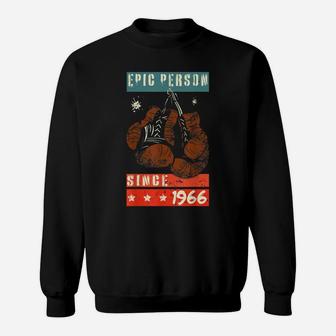 Epic Person Since 1966 Funny Boxing Gloves Birthday Sweatshirt | Crazezy