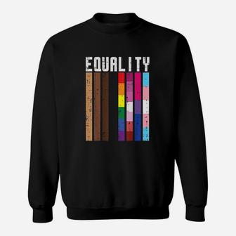 Equality Black Lgbt Pride Rainbow Lesbian Gay Bi Trans Gift Sweatshirt | Crazezy