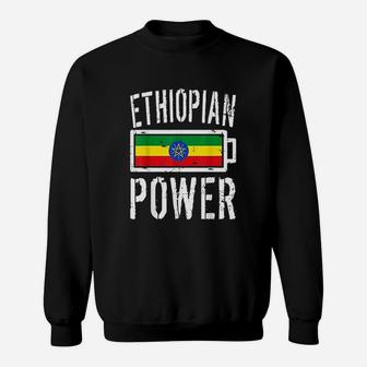 Ethiopia Flag Thiopian Power Battery Sweatshirt | Crazezy