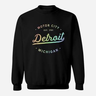 Etroit Michigan Rainbow Sassy Motor City Pride Design Sweatshirt - Thegiftio UK