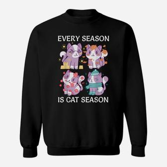 Every Season Is Cat Season Funny Cat Owners Lovers Gift Sweatshirt | Crazezy DE