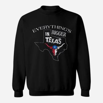 Everythings Bigger Texas Bull Flag Sweatshirt | Crazezy DE