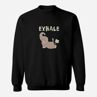 Exhale Elephant Funny Meditation Yoga Sweatshirt - Thegiftio UK