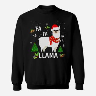 Fa La La Llama Santa Shirt Christmas Funny Gift Xmas Sweatshirt | Crazezy