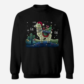 Fa La La Llama Santa Shirt Christmas Funny Gift Xmas Sweatshirt Sweatshirt | Crazezy