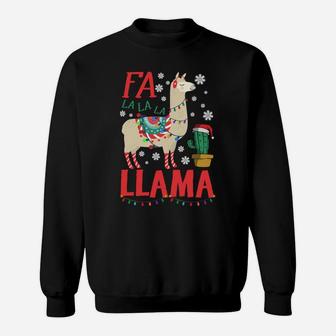 Fa La La Llama Xmas Women Men Kids Gift Llama Christmas Sweatshirt Sweatshirt | Crazezy