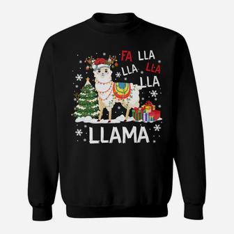 Fa Lla Lla Llama Christmas Llama Xmas Pajama Funny Gifts Sweatshirt | Crazezy CA
