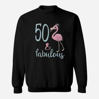 Fabulous Flamingo 50 Years Old Sweatshirt - Thegiftio UK