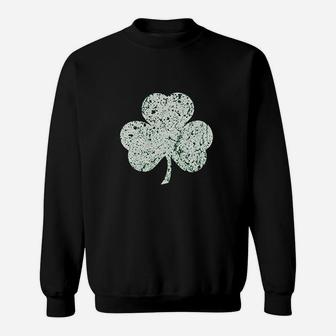 Faded Lucky Shamrock Clover St Patricks Day Sweatshirt | Crazezy AU