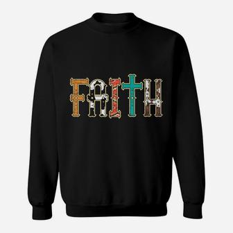 Faith Patterns God Jesus Religious Christian Men Women Kids Sweatshirt | Crazezy