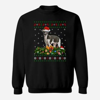 Family Matching Xmas Lighting Ugly Greyhound Christmas Sweatshirt Sweatshirt | Crazezy