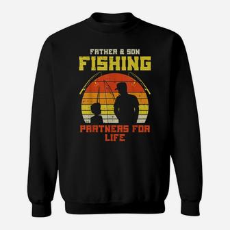 Father Son Fishing Partners For Life Retro Matching Dad Gift Sweatshirt | Crazezy